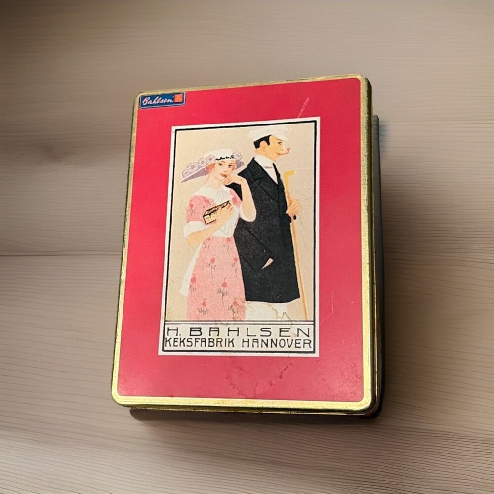 Vintage Leibniz-Cakes Storage Tin - H. Bahlsen Hannover Cookie Tin